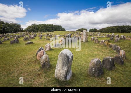 Luogo di sepoltura vichingo a Lindholm Hoje, Aalborg, Danimarca Foto Stock