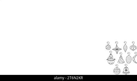 Un set di giocattoli per l'anno nuovo. Collezione moderna su sfondo bianco. Illustrazione del vettore piatto. Illustrazione Vettoriale