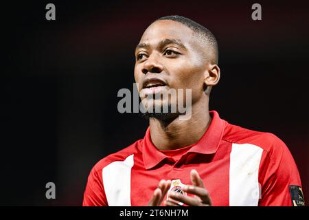 Michel Ange Balikwisha di Anversa raffigurato durante una partita di calcio tra Royal Antwerp FC e Standard de Liege, il giorno 14 della stagione 2023-2024 della prima divisione del campionato belga "Jupiler Pro League", ad Anversa sabato 11 novembre 2023. BELGA FOTO TOM GOYVAERTS Foto Stock