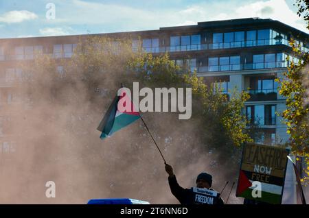 scene della manifestazione di massa contro la guerra a favore del cessate il fuoco nel centro di londra che chiede un cessate il fuoco in palestina israele gaza 11 novembre 2023 Foto Stock