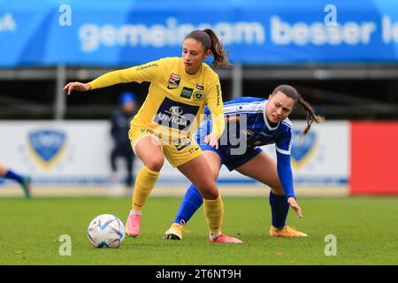 Isabel Aistleitner (17 Vienna) in azione durante il match Admiral Frauen Bundesliga First Vienna FC vs Blau Weiss Linz a Hohe Warte (Tom Seiss/SPP) Foto Stock