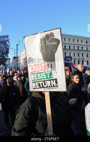 La marcia della pace di Londra per Gaza Foto Stock