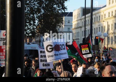 La marcia della pace di Londra per Gaza Foto Stock