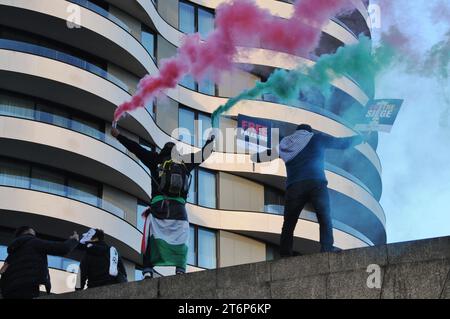 La marcia della pace di Londra per Gaza Foto Stock