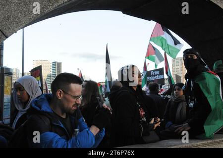 La marcia della pace di Londra per Gaza Foto Stock