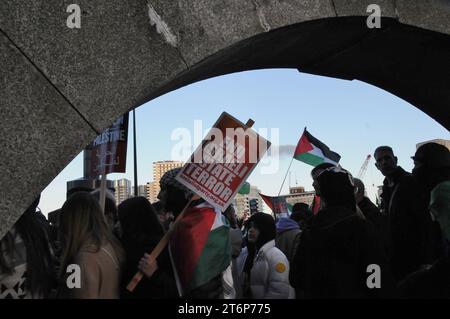 La marcia della pace di Londra per Gaza Foto Stock