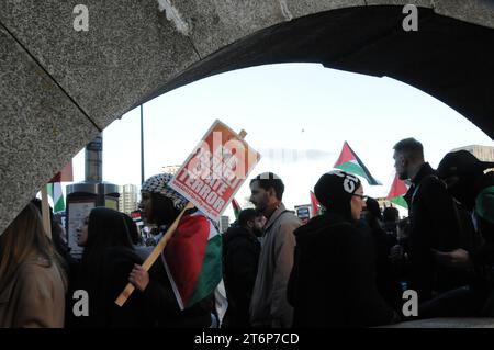 La marcia della pace di Londra per Gaza Foto Stock