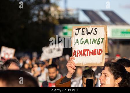 marcia di protesta pro palestinese a Vauxhall, centro di Londra, il giorno dell'armistizio, 11 novembre 2023 Foto Stock