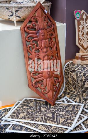 Decorazioni in legno in stile sud-est asiatico Foto Stock