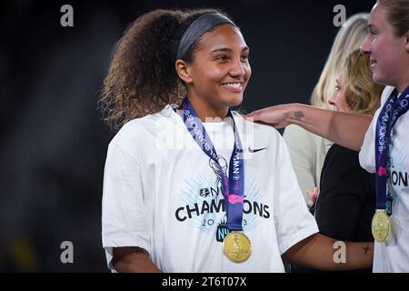 San Diego, Stati Uniti, 11 novembre 2023: Yazmeen Ryan (18 Gotham FC) dopo il campionato nazionale di calcio femminile tra OL Reign e Gotham FC allo Snapdragon Stadium di San Diego, CA Stati Uniti (SOLO USO EDITORIALE). (Rebekah Wynkoop / SPP) Foto Stock