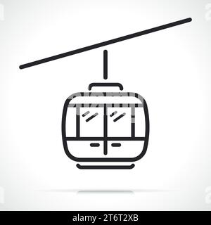 Icona della funicolare o della funivia isolata Illustrazione Vettoriale