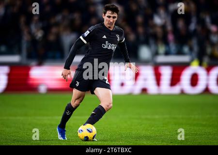 Andrea Cambiaso della Juventus FC in azione durante la partita di serie A tra Juventus FC e Cagliari calcio. Foto Stock