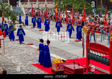 Cerimonia presso le Tombe Ming vicino a Pechino in Cina Foto Stock