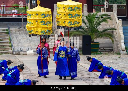 Cerimonia presso le Tombe Ming vicino a Pechino in Cina Foto Stock