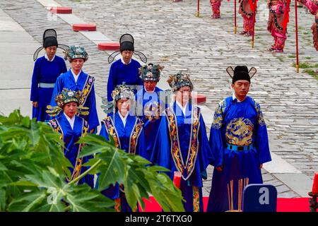 Cerimonia presso le Tombe Ming vicino a Pechino in Cina Foto Stock