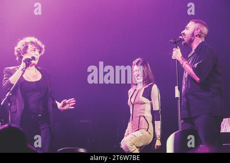 La cantante Giorgia Todrani, nota semplicemente come Giorgia, si esibisce dal vivo al Palazzo dello Sport durante il suo tour "Blu Live" a Roma. (Foto di Valeria Magri / SOPA Images/Sipa USA) Foto Stock