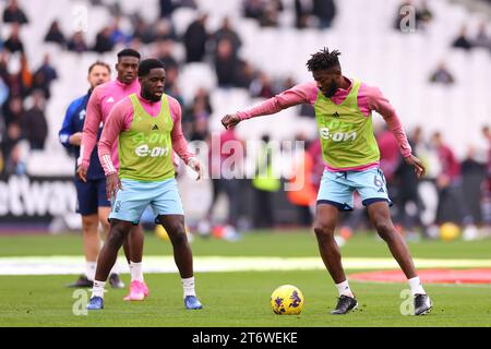 Londra, Regno Unito. London Stadium, Londra, Regno Unito. 12 novembre 2023. Premier League Football, West Ham United contro Nottingham Forest; Ibrahim Sangare di Nottingham Forest durante il riscaldamento credito: Action Plus Sports/Alamy Live News Credit: Action Plus Sports Images/Alamy Live News Foto Stock