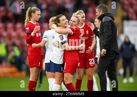 Ondon, Inghilterra, il 12 novembre 2023. La fine della partita e un pareggio del 1-1 nella fa Women's Super League Match tra Spurs Women e Liverpool Women a Brisbane Road, Londra, il 12 novembre 2023. Foto di Phil Hutchinson. Solo per uso editoriale, licenza necessaria per uso commerciale. Nessun utilizzo in scommesse, giochi o pubblicazioni di un singolo club/campionato/giocatore. Credito: UK Sports Pics Ltd/Alamy Live News Foto Stock