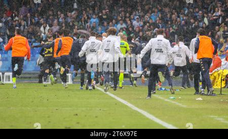 12 novembre 2023, Napoli, Campania, Italia: Durante la partita di serie A italiana SSC Napoli vs FC Empoli il 12 novembre 2023 allo stadio Diego Armando Maradona di Napoli.nella foto: Soccer Empoli (Credit Image: © Fabio Sasso/ZUMA Press Wire) SOLO USO EDITORIALE! Non per USO commerciale! Foto Stock