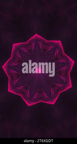 Movimento al neon con design frattale di sfondo astratto Foto Stock