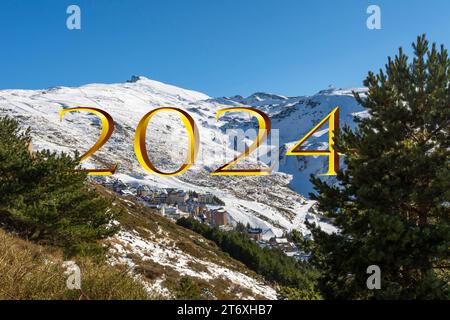 2023 buon Natale e felice anno nuovo 2024 background. Foto Stock