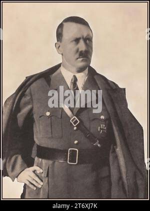ADOLF HITLER HALF LENGTH PORTRAIT 1930's B&W Serious Power pose studio ...