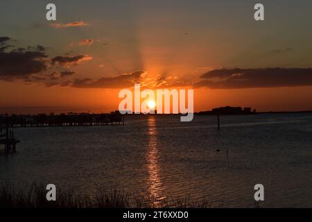 Tramonto a Palm Harbor, Florida Foto Stock