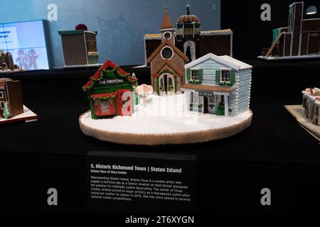 Storica città di Richmond, ricreata in pan di zenzero, in mostra al "Gingerbread NYC: The Great Borough Bake-Off" presso il Museo della città di New Yo Foto Stock