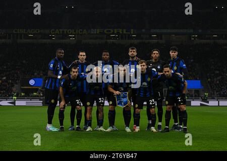 Milano, Italia. 12 novembre 2023. Formazione dell'Inter durante la partita di serie A tra Inter FC Internazionale e calcio Frosinone il 12 novembre 2023 allo stadio Giuseppe Meazza San Siro Siro di Milano. Crediti: Tiziano Ballabio/Alamy Live News Foto Stock