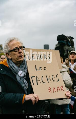 Nicolas Cleuet / le Pictorium - Parigi - dimostrazione contro l'antisemitismo - 12-11-2023 - 12/11/2023 - Francia / Ile-de-France (regione) / Parigi - Parigi - dimostrazione contro l'antisemitismo - 12-11-2023 Foto Stock