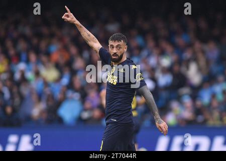 Napoli, Italia. 12 novembre 2023. Francesco Caputo dell'Empoli FC durante la partita di serie A tra SSC Napoli e Empoli FC allo Stadio Diego Armando Maradona Napoli il 12 novembre 2023. Credito: Franco Romano/Alamy Live News Foto Stock