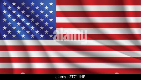 Vettore di bandiera Stati Uniti d'America Illustrazione Vettoriale