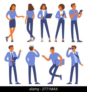 uomo e donna pongono e attivitano Illustrazione Vettoriale