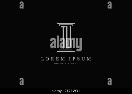 Logo Pillar icona Letter TV . Ideale per l'identità dei servizi legali, legali e legali Illustrazione Vettoriale