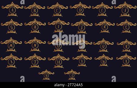 Elegante collezione di design con logo monogramma alfabetico Illustrazione Vettoriale