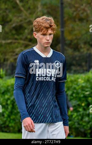 Swansea, Galles. 11 novembre 2023. Jack Howland di Millwall durante l'Under 18 Professional Development League match tra Swansea City e Millwall alla Swansea City Academy di Swansea, Galles, Regno Unito, l'11 novembre 2023. Crediti: Duncan Thomas/Majestic Media. Foto Stock