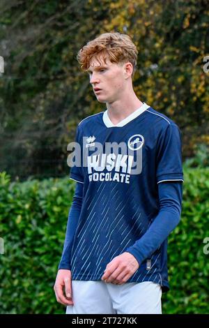 Swansea, Galles. 11 novembre 2023. Jack Howland di Millwall durante l'Under 18 Professional Development League match tra Swansea City e Millwall alla Swansea City Academy di Swansea, Galles, Regno Unito, l'11 novembre 2023. Crediti: Duncan Thomas/Majestic Media. Foto Stock