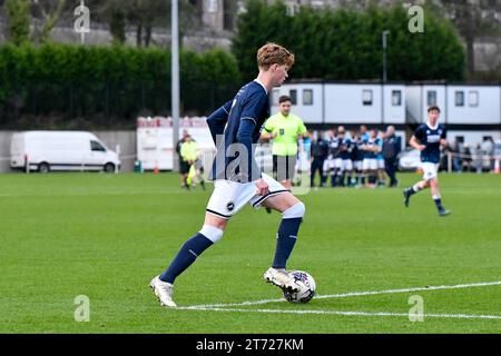 Swansea, Galles. 11 novembre 2023. Jack Howland di Millwall in azione durante l'Under 18 Professional Development League match tra Swansea City e Millwall alla Swansea City Academy di Swansea, Galles, Regno Unito, l'11 novembre 2023. Crediti: Duncan Thomas/Majestic Media. Foto Stock