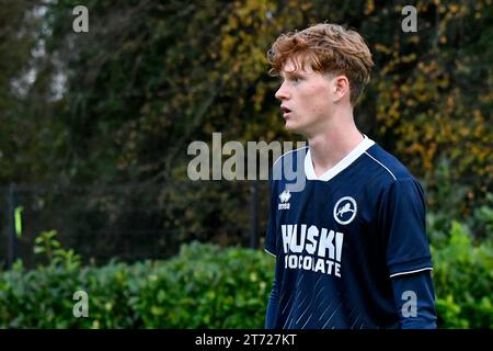 Swansea, Galles. 11 novembre 2023. Jack Howland di Millwall durante l'Under 18 Professional Development League match tra Swansea City e Millwall alla Swansea City Academy di Swansea, Galles, Regno Unito, l'11 novembre 2023. Crediti: Duncan Thomas/Majestic Media. Foto Stock