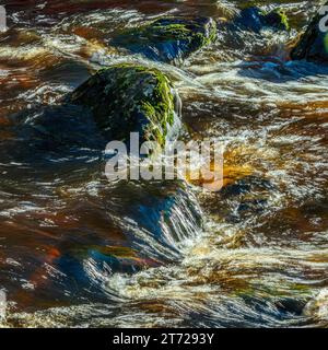 Corsi d'acqua sulle cascate Ingleton sul fiume Twiss a Ingleton nel North Yorkshire. Foto Stock