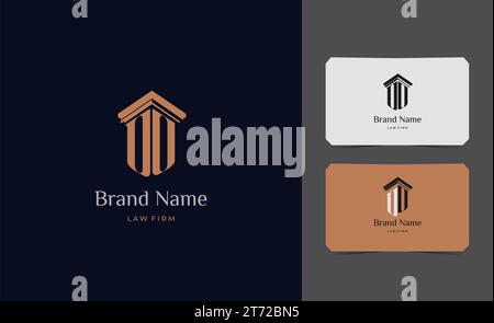 Logo pilastro lettera OO con modello di illustrazione vettoriale per biglietti da visita. Illustrazione Vettoriale