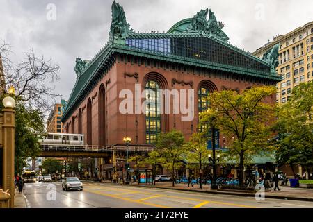 Harold Washington Library Center in South State Street, Chicago, Illinois, Stati Uniti Foto Stock