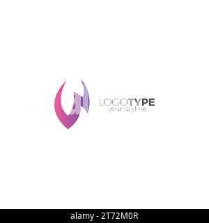 Logo VW Abstract con colore blu Illustrazione Vettoriale