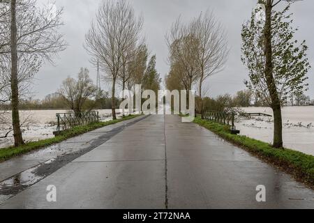 Houthulst, Belgio. 13 novembre 2023. L'immagine mostra il sito delle inondazioni a Houthulst, dopo giorni di forti piogge nella provincia delle Fiandre occidentali, lunedì 13 novembre 2023. BELGA PHOTO JAMES ARTHUR GEKIERE Credit: Belga News Agency/Alamy Live News Foto Stock