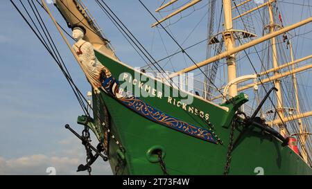 Figura di riferimento della vecchia nave a vela Rickmer Rickmers ad Amburgo, in Germania. 17 agosto 2018. Foto Stock