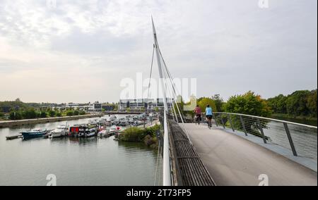 Gelsenkirchen, Renania settentrionale-Vestfalia, Germania - Marina di Graf Bismarck (anche Stoelting Marina), marina nel nuovo quartiere di Graf Bismarck, sul sito Foto Stock