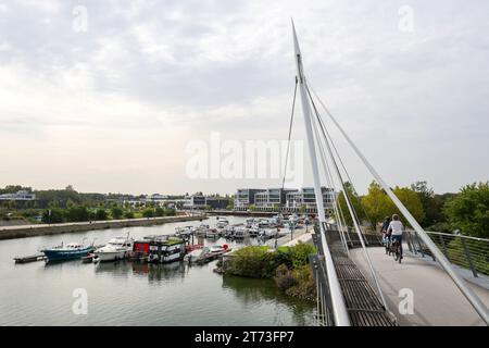 Gelsenkirchen, Renania settentrionale-Vestfalia, Germania - Marina di Graf Bismarck (anche Stoelting Marina), marina nel nuovo quartiere di Graf Bismarck, sul sito Foto Stock