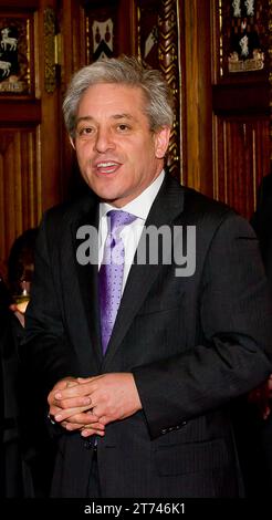 IMMAGINI DEI FILE. Westminster, Londra, Regno Unito. 13 novembre 2023. John Bercow è un ex politico britannico che è stato Speaker della camera dei comuni dal 2009 al 2019 e membro del Parlamento per Buckingham dal 1997 al 2019. Westminster, Londra, Regno Unito. 1 novembre 2011. Nella foto John Bercow, presidente della camera dei comuni, ospita un ricevimento parlamentare nel suo appartamento nel Palazzo di Westminster. Credito: Maureen McLean/Alamy Foto Stock