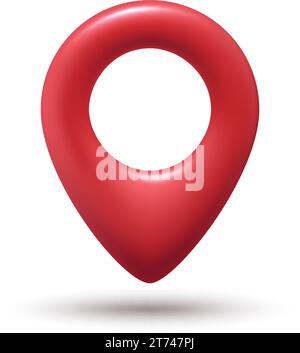 Pin gps 3d realistico Illustrazione Vettoriale