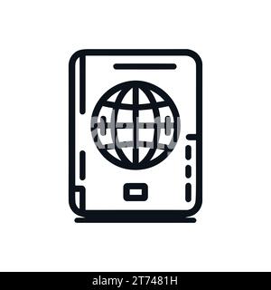 icona lineare passport isolata. Illustrazione vettoriale Illustrazione Vettoriale